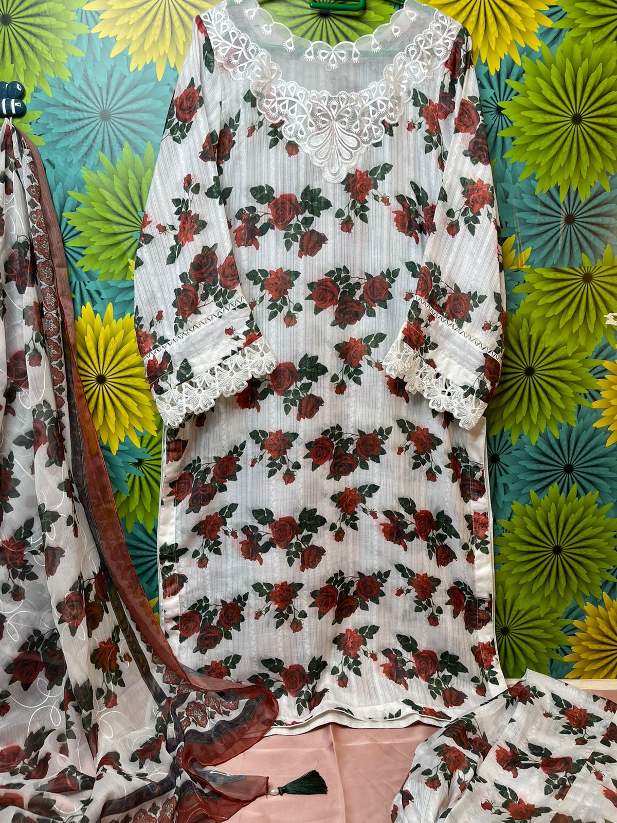 ETHNC Inspired Neckline 3Pcs Ready to Wear Dress
