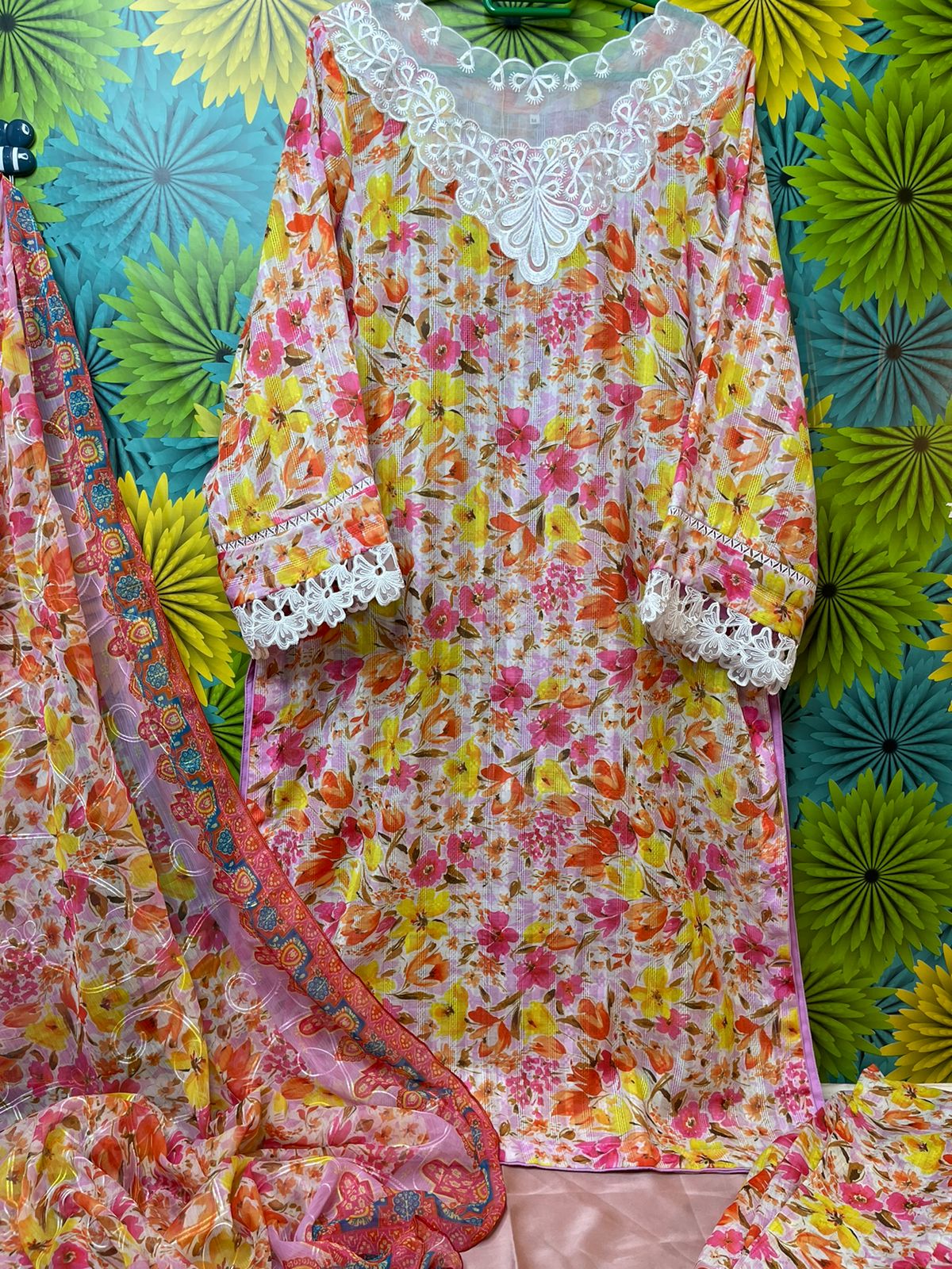 ETHNC Inspired Neckline 3Pcs Ready to Wear Dress