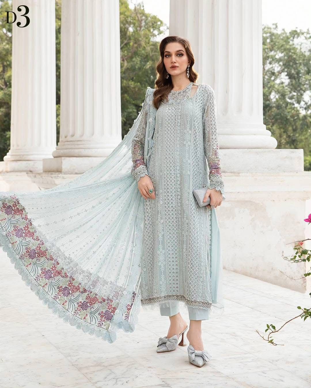 3-Piece MARIA.B Luxury Chiffon Ready-to-Wear Dress
