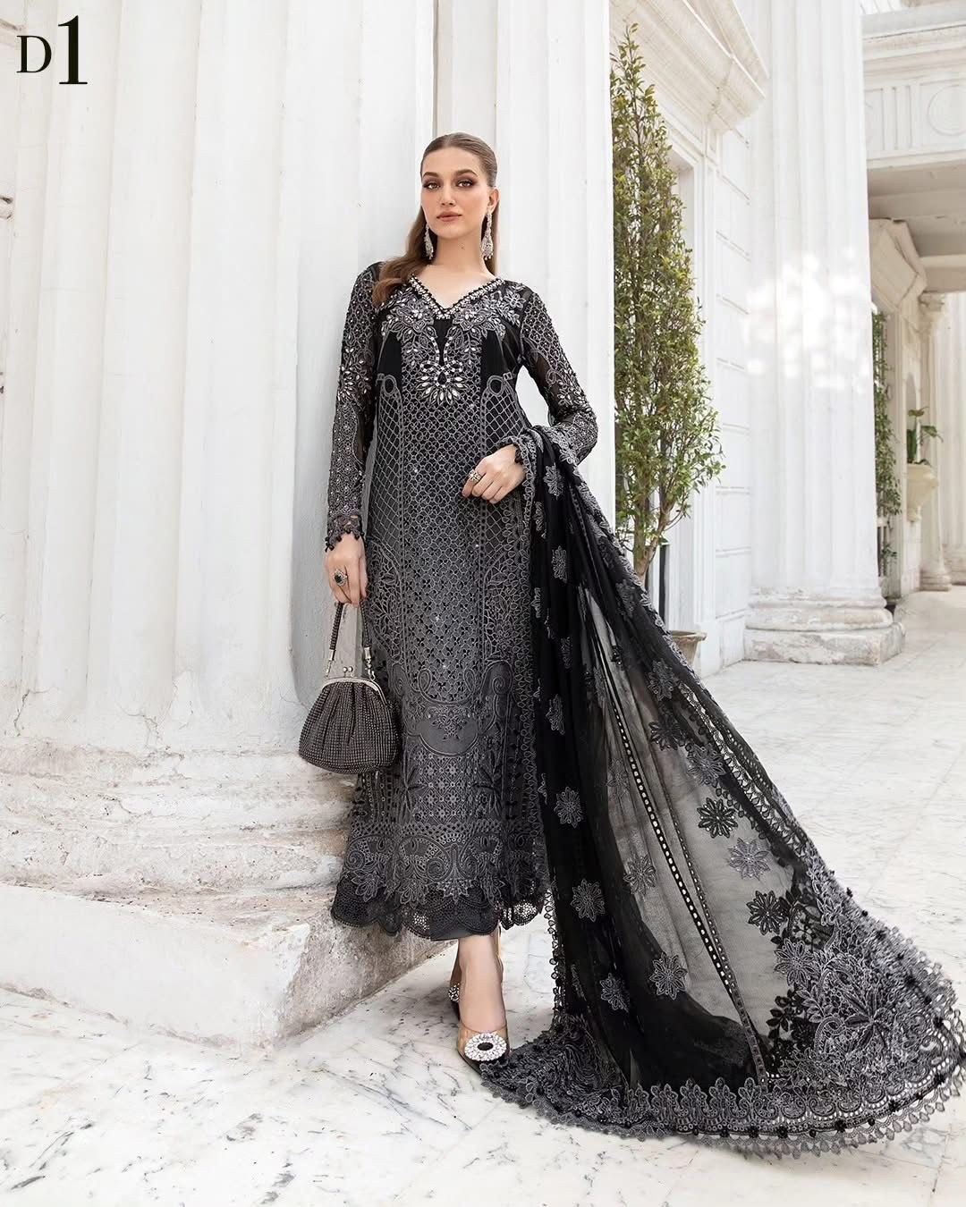 3-Piece MARIA.B Luxury Chiffon Ready-to-Wear Dress