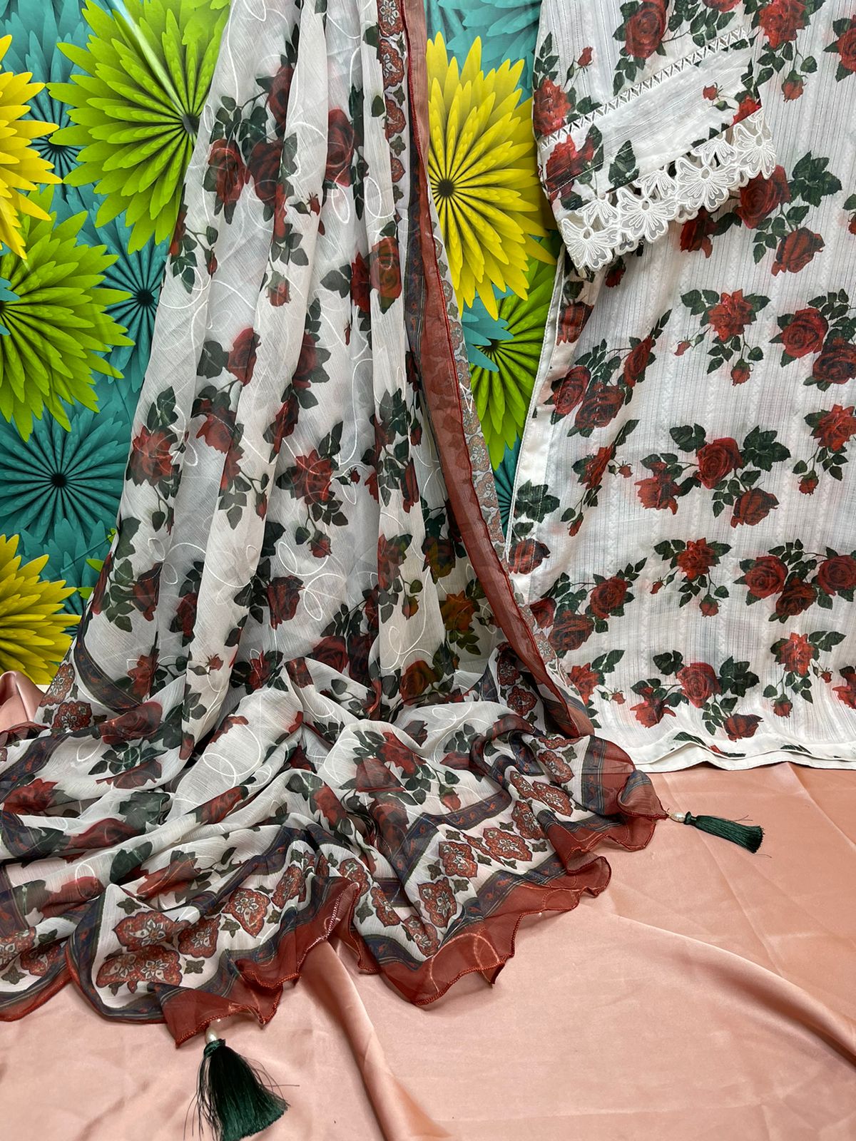 ETHNC Inspired Neckline 3Pcs Ready to Wear Dress