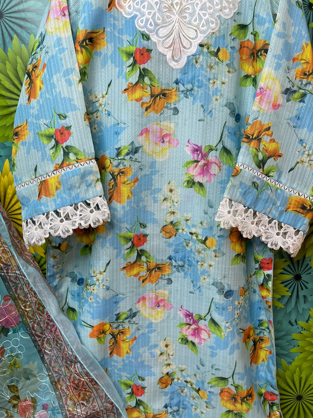 ETHNC Inspired Neckline 3Pcs Ready to Wear Dress