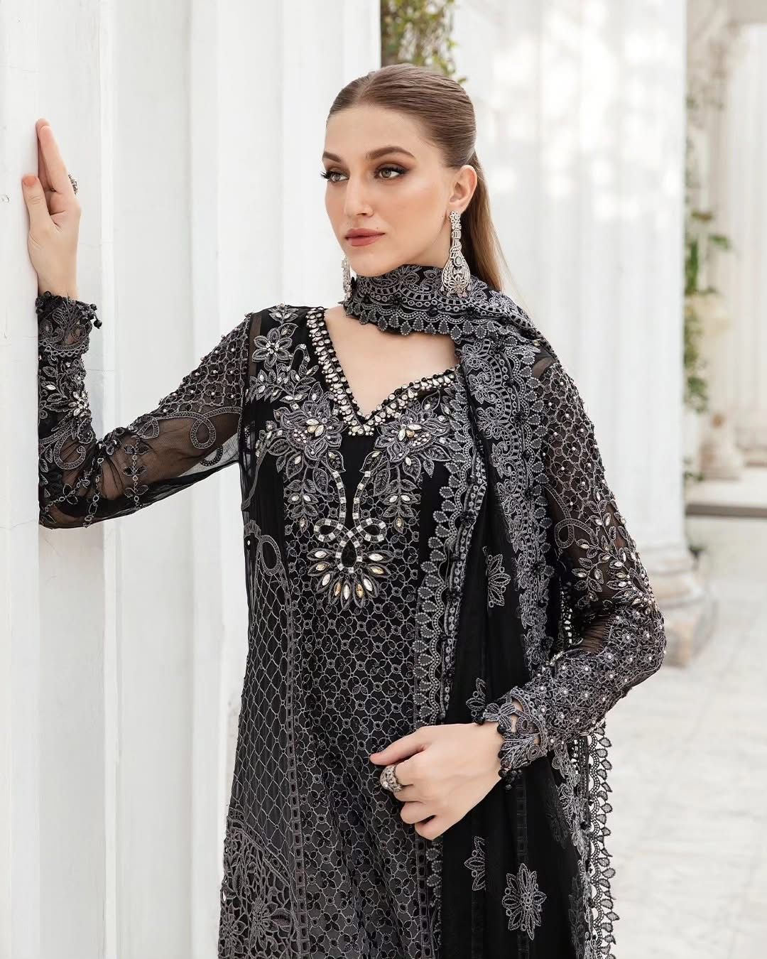 3-Piece MARIA.B Luxury Chiffon Ready-to-Wear Dress
