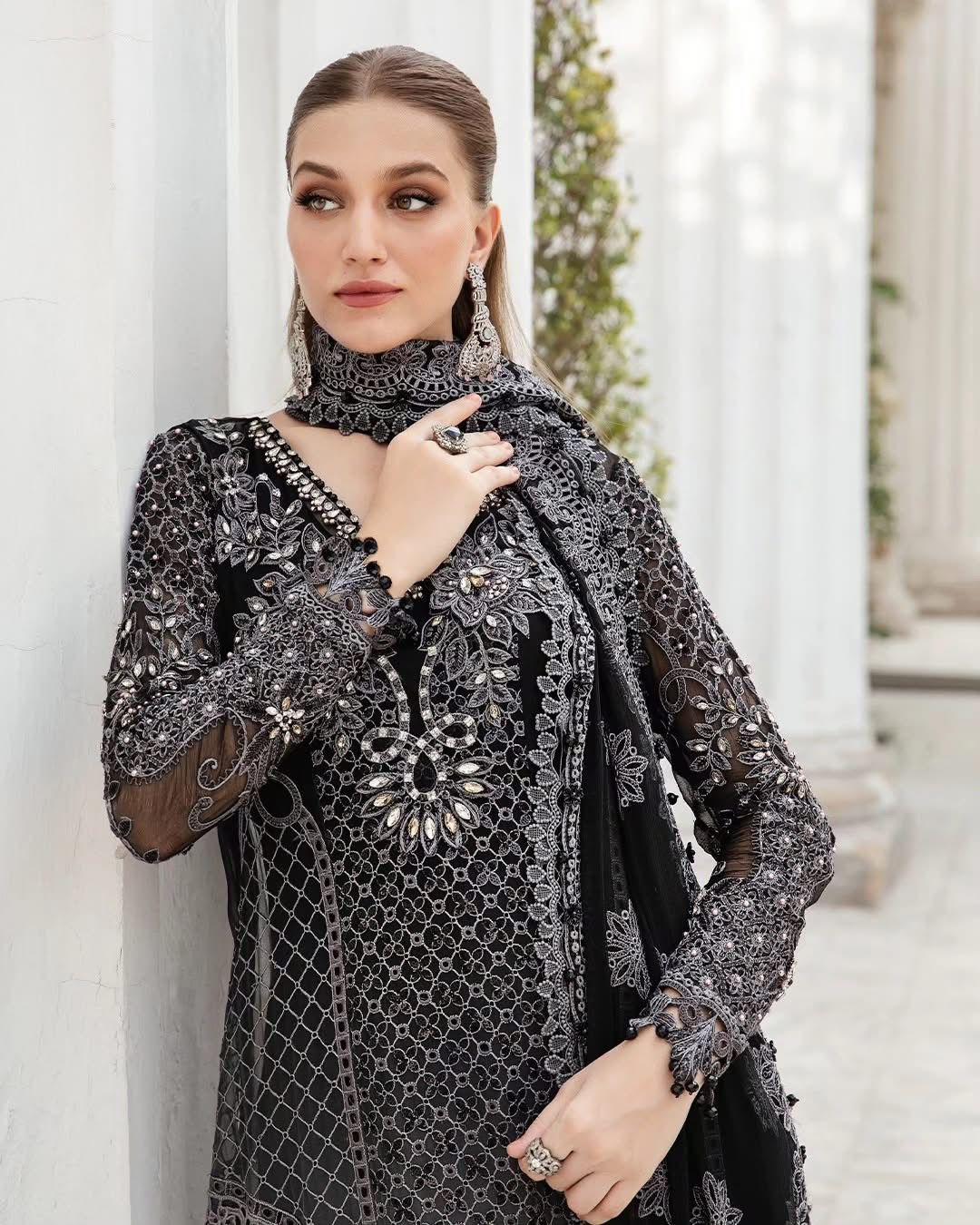 3-Piece MARIA.B Luxury Chiffon Ready-to-Wear Dress