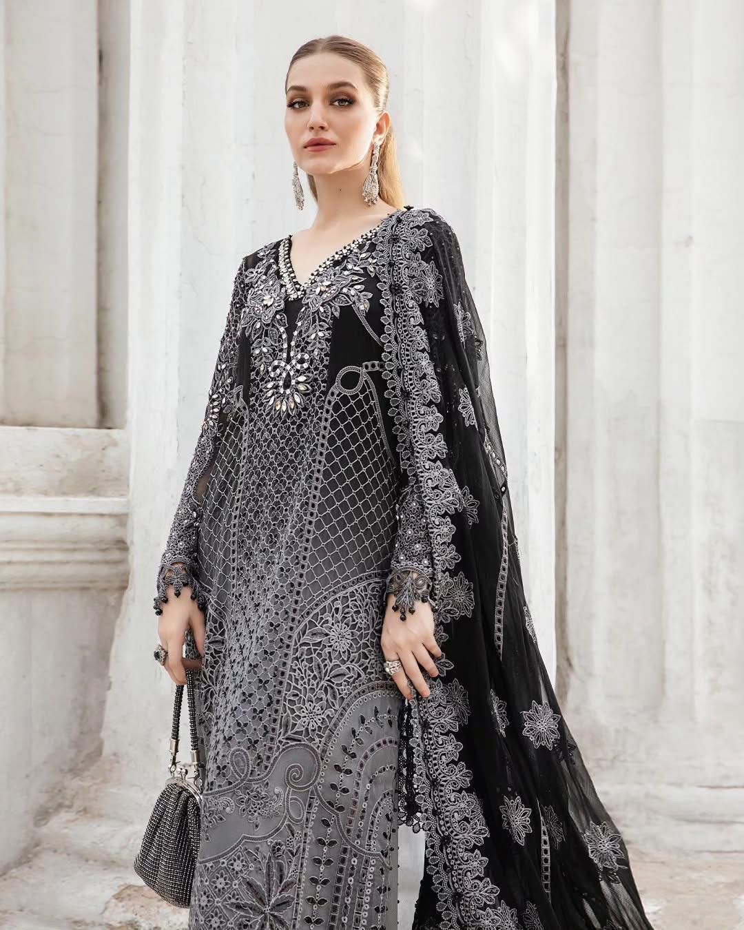 3-Piece MARIA.B Luxury Chiffon Ready-to-Wear Dress