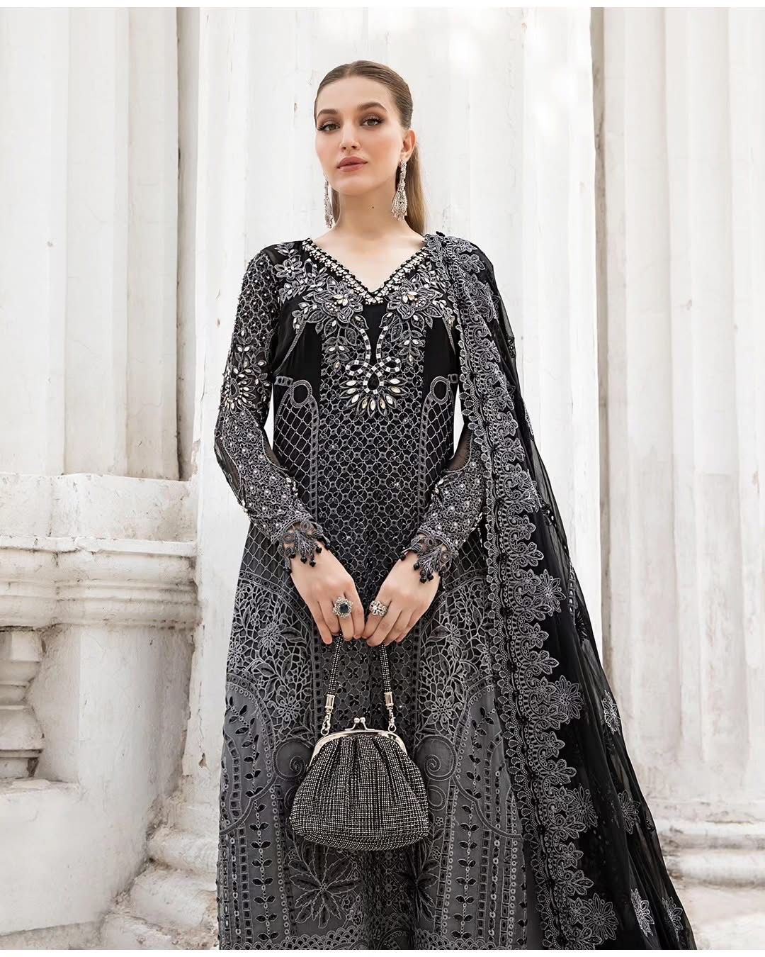 3-Piece MARIA.B Luxury Chiffon Ready-to-Wear Dress