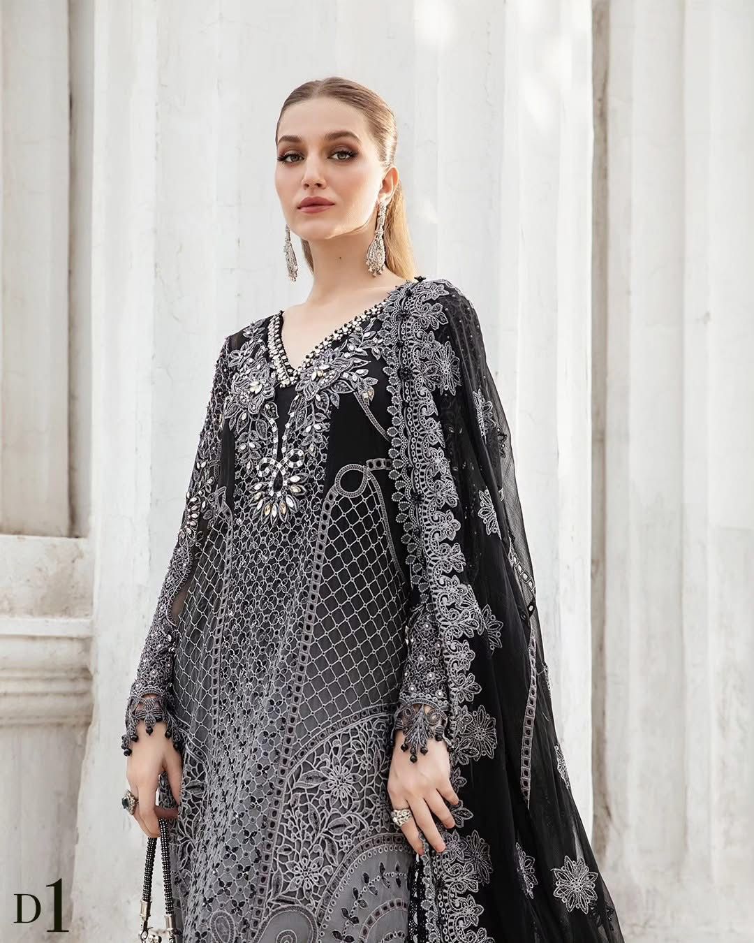 3-Piece MARIA.B Luxury Chiffon Ready-to-Wear Dress
