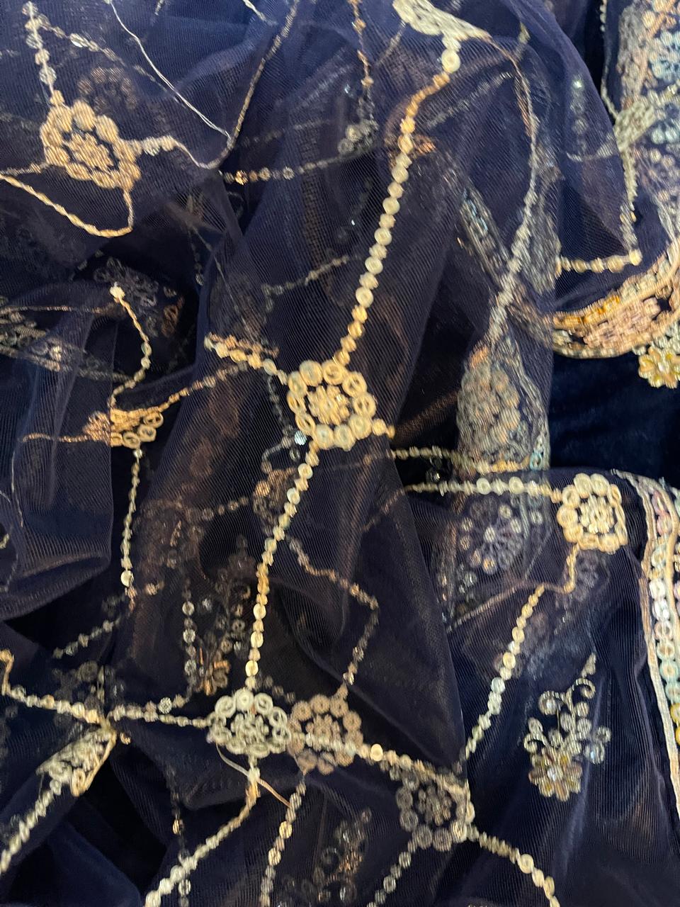 3-Piece Unstitched Luxury Embroidered Velvet Dress