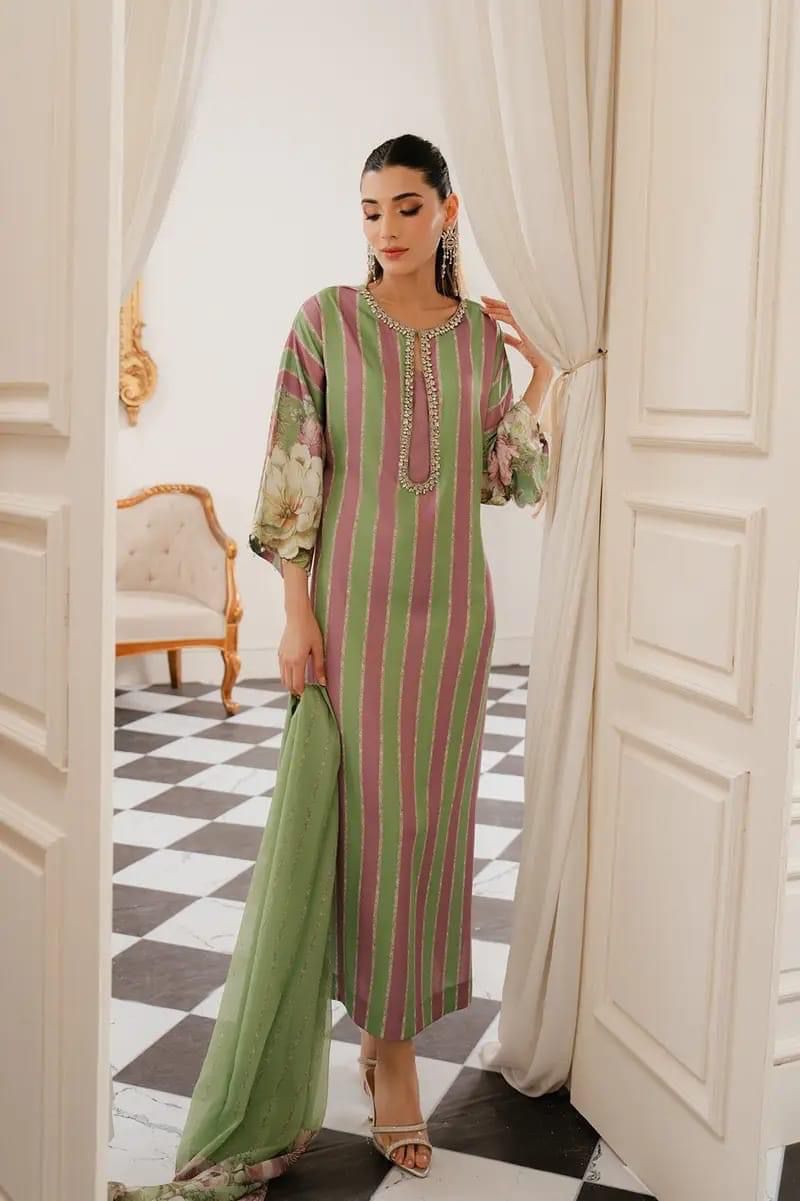 3-Piece LULUSAR Silk Unstitched Dress