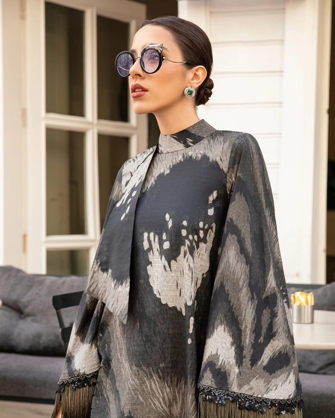 3-Piece MARIA.B M Prints Unstitched Dress