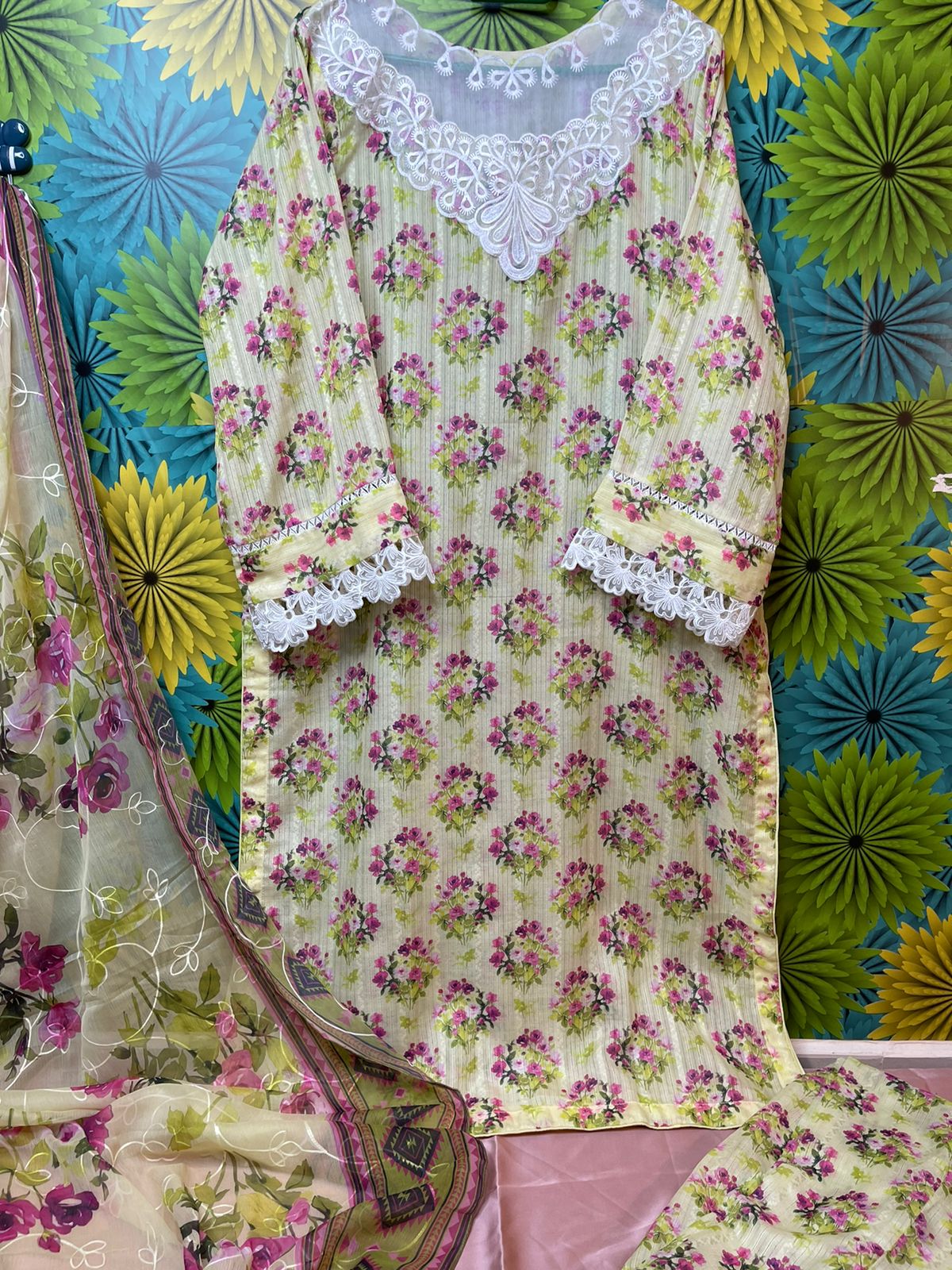 ETHNC Inspired Neckline 3Pcs Ready to Wear Dress